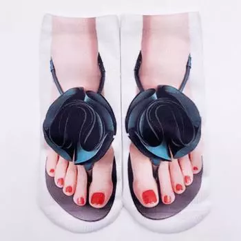 3D Pattern Сандалии Печатные Носки Беговые Носки Женские Персональные Низкие Носки Бирюзовые Спортивные Носки Смешные Носки Lenceria Para Damas One Size розовый