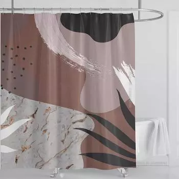 3D печать абстрактный линейный стиль акварельный набор штор для душа водонепроницаемый полиэстер занавеска для ванной украшение для дома с крючками W90xH180cm