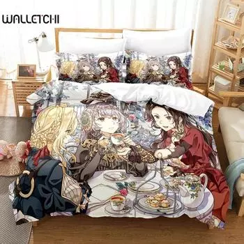 3D печать аниме фиолетовый Evergarden комплект постельного белья для мальчиков и девочек близнецы двуспальный пододеяльник наволочка кровать дети взрослые домашний текстиль 70x133cm 2pcs