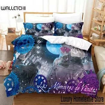 3D-печать аниме пример комплекта постельного белья Vanitas для мальчиков и девочек, двуспальная кровать, пододеяльник, наволочка, кровать для детей и взрослых 70x133cm 2pcs