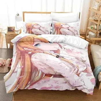 3D-печать Аниме Принцесса Подключайся! Re Dive Постельное белье Односпальная кровать Твин Полный комплект двуспальной кровати размера «king-size» для взрослых и детей Спальня Пододеяльники EU Single 135x200cm