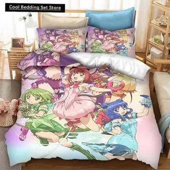 3D печать аниме Токио Мью Мью 3D печать комплект постельного белья пододеяльники наволочки цельный стеганый одеял комплекты постельного белья постель EU single(135x200cm)