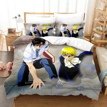 3D-печать аниме Зак Белл! Комплект постельного белья Односпальная кровать Твин Полная двуспальная кровать размера «king-size» Комплект постельного белья для взрослых и детей Спальня Пододеяльник Наборы домашнего текстиля EU Twin 135x200cm