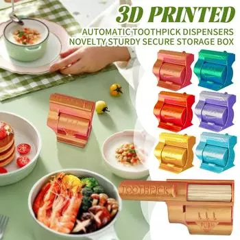 3D-печать, автоматический выдвижной держатель для зубочисток, домашний, для кухни, ресторана, прочный безопасный контейнер, держатель для зубочисток. One Size