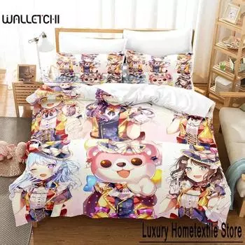 3D-печать BanG Dream! Girls Band Party! Комплект постельного белья односпальный двуспальный двуспальный двуспальный комплект для взрослых и детей спальня пододеяльник наборы 70x133cm 2pcs