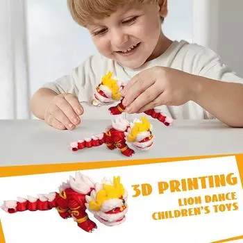 3D-печать благоприятных и праздничных китайских детских игрушек в подарок One Size красный