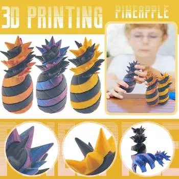 3D-печать Декомпрессионная игрушка Ананас Вращающаяся музыкальная бижутерия Орнамент One Size