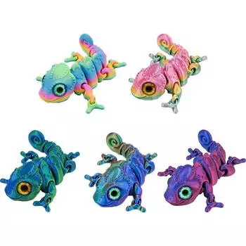 3D-печать фигурок хамелеонов, многошарнирные подвижные имитационные глаза для домашних аксессуаров, детских подарков, украшений для гостиной
