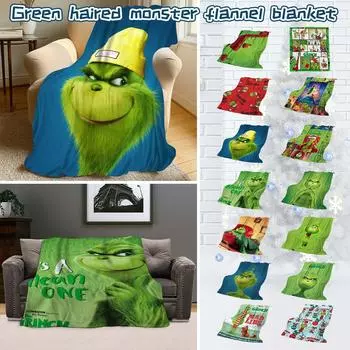 3D-печать Фланелевое зеленое фланелевое одеяло Ворсовое одеяло Рождественский подарок одеяло One Size