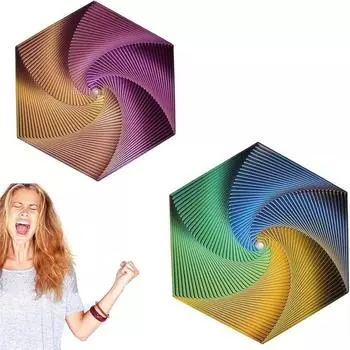 3D-печать Fractal Fidget Hexagon Fractal Decompression Toy Игры для вечеринок 7cm синий