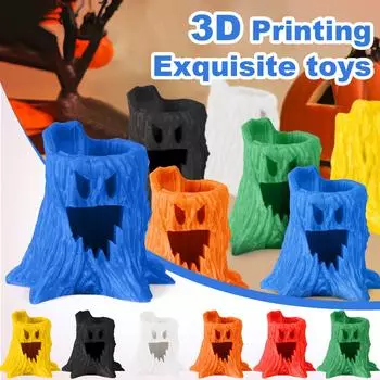 3D-печать Хэллоуин ужас пень дерева 3D-печать пень дерева игрушка атмосферное украшение для взрослых и детей, пень дерева игрушка орнамент One Size