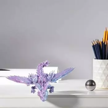 3D-печать Хрустальный летающий дракон Градиент Драгоценный камень Дракон Манекен PLA Нетоксичный материал Модель Игрушки Праздничные подарки 15CM 17CM