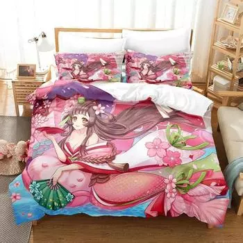 3D-печать Игра Kawaii Girls Onmyoji Постельное белье Комплект односпальных двуспальных кроватей Queen King Size для взрослых и детей Спальня Пододеяльники Комплекты 70x133cm 2pcs