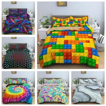 3D-печать комплект постельного белья размера «king-size» из микрофибры, пододеяльник, наволочка, 2/3 шт., домашний текстиль для спальни, AU/DE/EU/ES, все размеры Baby 100x135cm