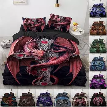 3D печать комплект постельного белья на Хэллоуин ужас череп пух пододеяльник наволочка 2/3 шт кость каркас покрывало домашний текстиль подарок Baby 100x135cm