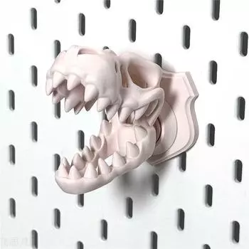 3D-печать Креативный крючок для ключей в виде головы динозавра Настенная вешалка для ключей для доски с отверстиями Ikea