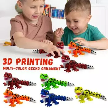 3D-печать многоцветной модели ящерицы, игрушка ручной работы, украшение One Size синий
