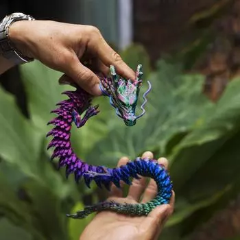 3D-печать Модель дракона Поделки Изменение цвета Движения суставов Автомобиль Украшение дома Аквариум Украшение Хэллоуин Рождественские подарки
