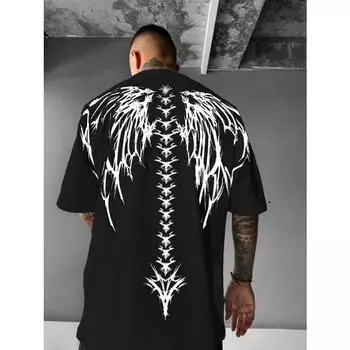 3D-печать мужская модная повседневная простая футболка с короткими рукавами удобная дышащая спинка принт с коротким рукавом S