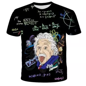 3D-печать Мужская женская мода Повседневная круглая горловина Equation Printed короткий рукав пуловер футболка Топ S