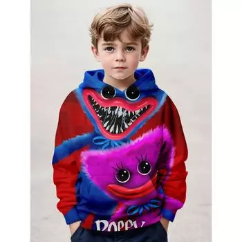 3D-печать Poppy s Play Time Hoodies Детская бутиковая одежда 2024 Весенняя толстовка с капюшоном для отдыха Детская одежда Осенняя детская толстовка 100