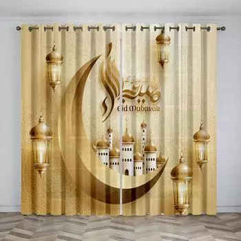 3D-печать Рамадан Буддийский праздник Спальня Гостиная Тень Индивидуальный костюм для штор Спальня с крючками Аксессуары 100W160H(CM)40x63in&Hook