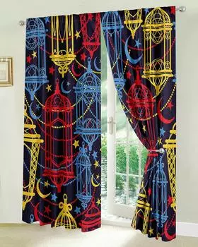 3D-печать различных Рамадан лампа занавеска для окна для гостиной спальня украшения с 12 крючками 2 шт Бесплатная доставка 50Wx60H(CM)x1Piece&Hook