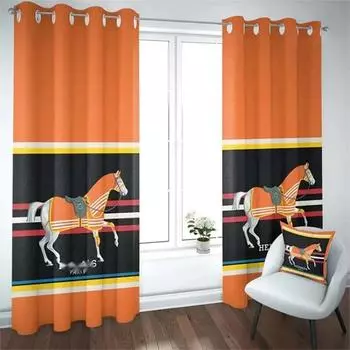 3D-печать роскошный домашний декор с рисунком лошади и животных, солнцезащитные шторы, 2 панели, детская спальня, гостиная, оконный декор, занавеска 50W130H(CM)x2&Hook