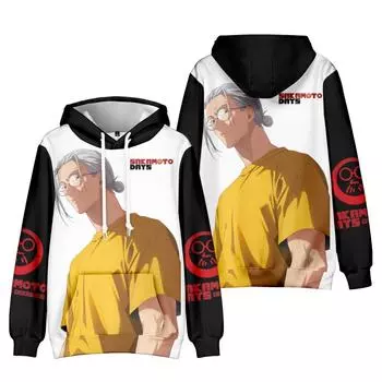 3D-печать SAKAMOTO DAYS Аниме Мужские толстовки Толстовки Уличная одежда Повседневный свитер с капюшоном для мужчин XS