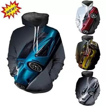 3D-печать серии Super Car Графические толстовки для мужчин Модные свободные свитера большого размера Толстовки Топы Sudaderas Para Hombres S