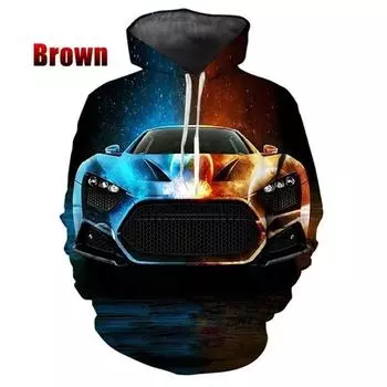 3D-печать серии Super Car Графические толстовки для мужчин Модные свободные свитера большого размера Толстовки Топы Sudaderas Para Hombres S