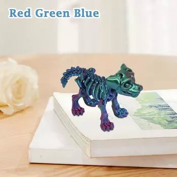 3D-печать Скелет Собака Активность Сустав Животное Модель Самодельная Игрушка Украшения Творческие Украшения Ремесла One Size темно-зеленого