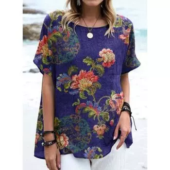 3D-печать Свободный повседневный плюс размер женская круглая горловина футболка топ женские футболки 7XL