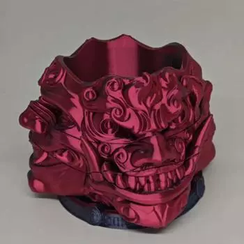 3D-печать трехслойных вращающихся и различных комбинаций держателя для ручек в форме лица и цветочного горшка с основанием One Size красный