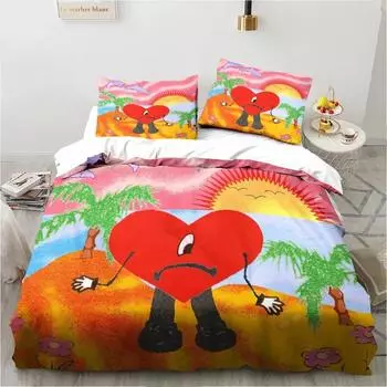 3D-печать Забавный плохой кролик Un Verano Sin Ti Постельное белье Пододеяльник Постельный комплект Одеяло Чехол Наволочка Одеяло king-size Queen 70x133cm 2pcs