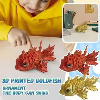 3D Печать Золотая Рыбка Декоративное Украшение Игрушка Подарочная One Size золотой