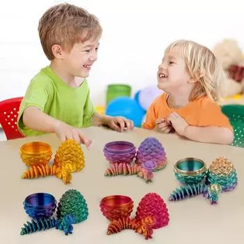 3D-печатная белка, шарнирная белка в яйце из сосновой шишки, игрушка-антистресс в виде белки с гибким хвостом для декора стола, пасхальные корзинки, наполнители