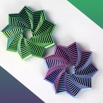 3D-печатная девятиконечная звезда игрушка для снятия стресса Fidget выдвижная башня для детей подростков 10cm фиолетовый