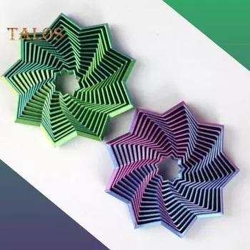 3D-печатная девятиконечная звезда, игрушка для снятия стресса, выдвижная башня для детей и подростков, для взрослых, переносная, дорожная, телескопическая, конусная, сенсорная игрушка 10cm зелёный