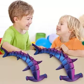 3D-печатная фигурка акулы-молота, подвижные суставы, фигурка акулы, шарнирное морское животное синий/красный