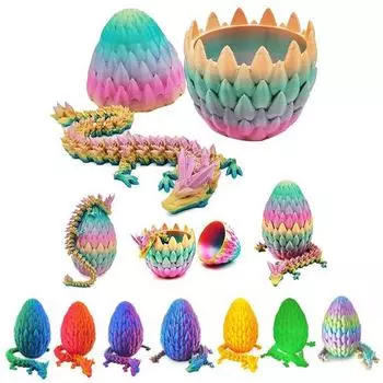 3D-печатная фигурка драконьего яйца с подвижными суставами, китайская фигурка лунга, шарнирная модель дракона, игрушка-фиджет, настольное украшение, орнамент