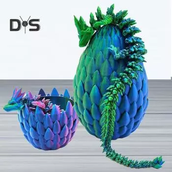 3D-печатная фигурка драконьего яйца с подвижными суставами, китайская фигурка лунга, шарнирная модель дракона, игрушка-фиджет, настольное украшение, орнамент A