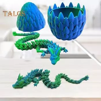 3D-печатная фигурка драконьего яйца с подвижными суставами, китайская фигурка лунга, шарнирная модель дракона, игрушка-фиджет, настольное украшение, орнамент H