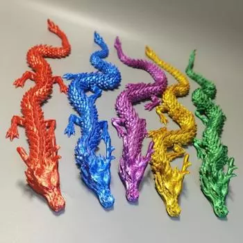 3D-печатная фигурка дракона, игрушка-экшн, реалистичный вид, яркий цвет, китайский дракон, игрушка-фиджет, реквизит для фотосъемки красный