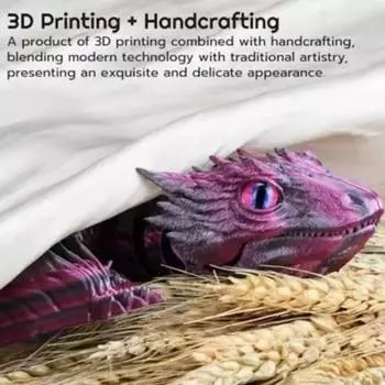 3D-печатная фигурка дракона из перьев, подвижные суставы, летающая фигурка дракона, шарнирная модель крылатого дракона 35cm золотистый