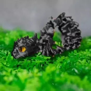 3D-печатная фигурка дракона, многосоставная подвижная модель дракона, игрушка-фиджет для детей и взрослых, шарнирная фигурка Loong, украшение для рабочего стола чёрный
