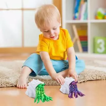 3D-печатная фигурка краба-отшельника с подвижными суставами, фигурка краба, шарнирная модель животного, украшение для рабочего стола, подарок для детей и взрослых S фиолетовый