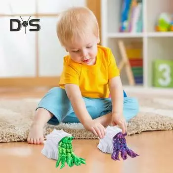 3D-печатная фигурка краба-отшельника с подвижными суставами, фигурка краба, шарнирная модель животного, украшение для рабочего стола, подарок для детей и взрослых S фиолетовый