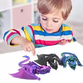 3D-печатная фигурка крылатого дракона, подвижные суставы, летающая фигурка дракона, шарнирная модель дракона, игрушка-фиджет, настольное украшение, орнамент