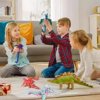 3D-печатная фигурка летающего дракона, фигурка крылатого дракона, подвижные суставы, шарнирная модель дракона, игрушка-фиджет, украшение